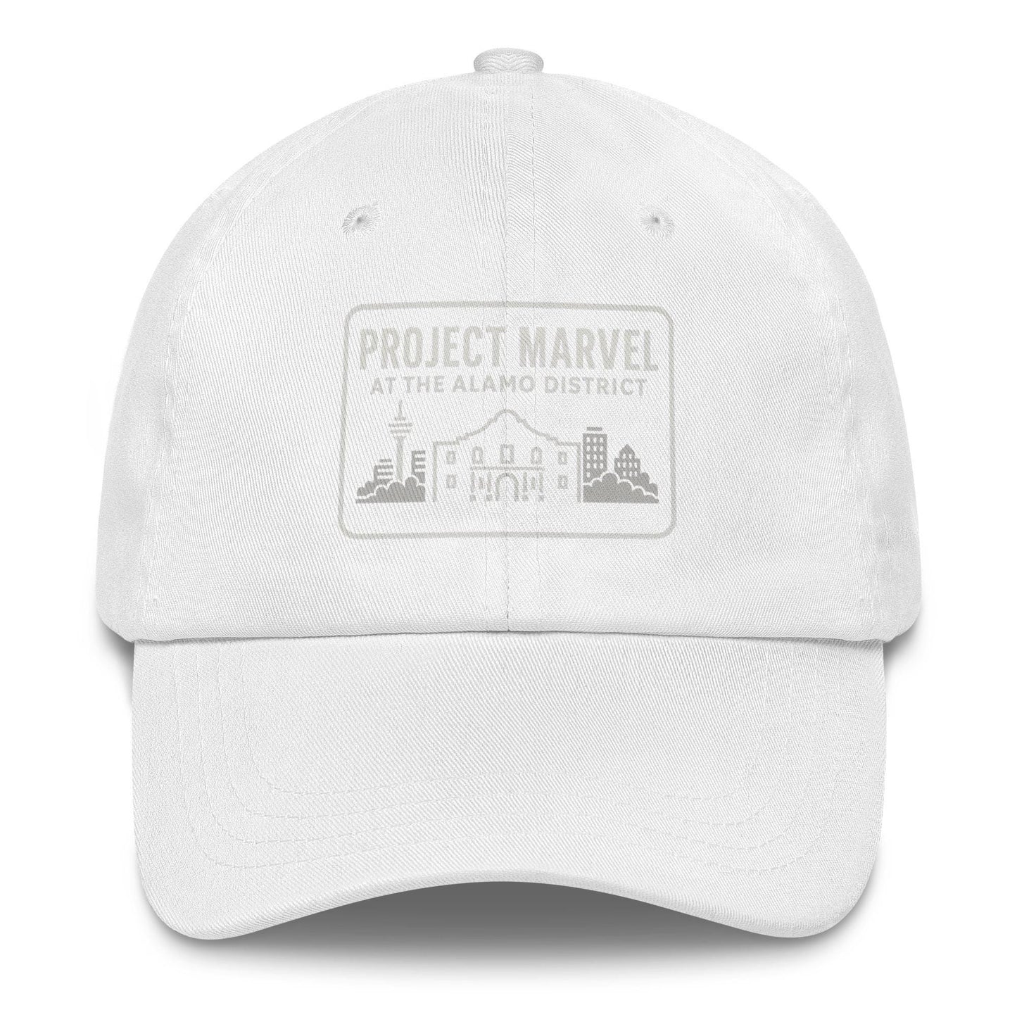 Project Marvel DTG Cap – Grayscale Skyline Print | Alamo District Streetwear