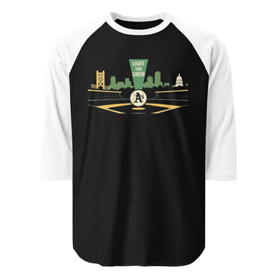 Light the Green 3/4 sleeve raglan shirt