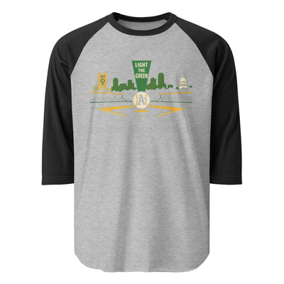 Light the Green 3/4 sleeve raglan shirt