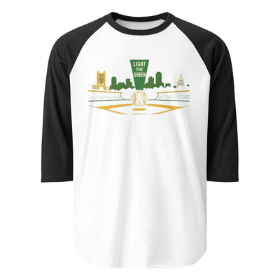 Light the Green 3/4 sleeve raglan shirt