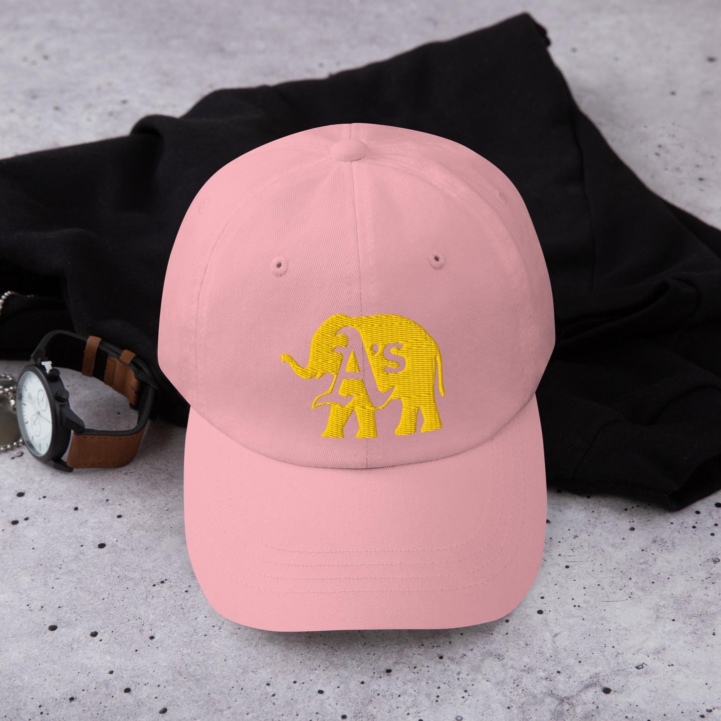 A&#39;s (clear A) Elephant (gold) cap