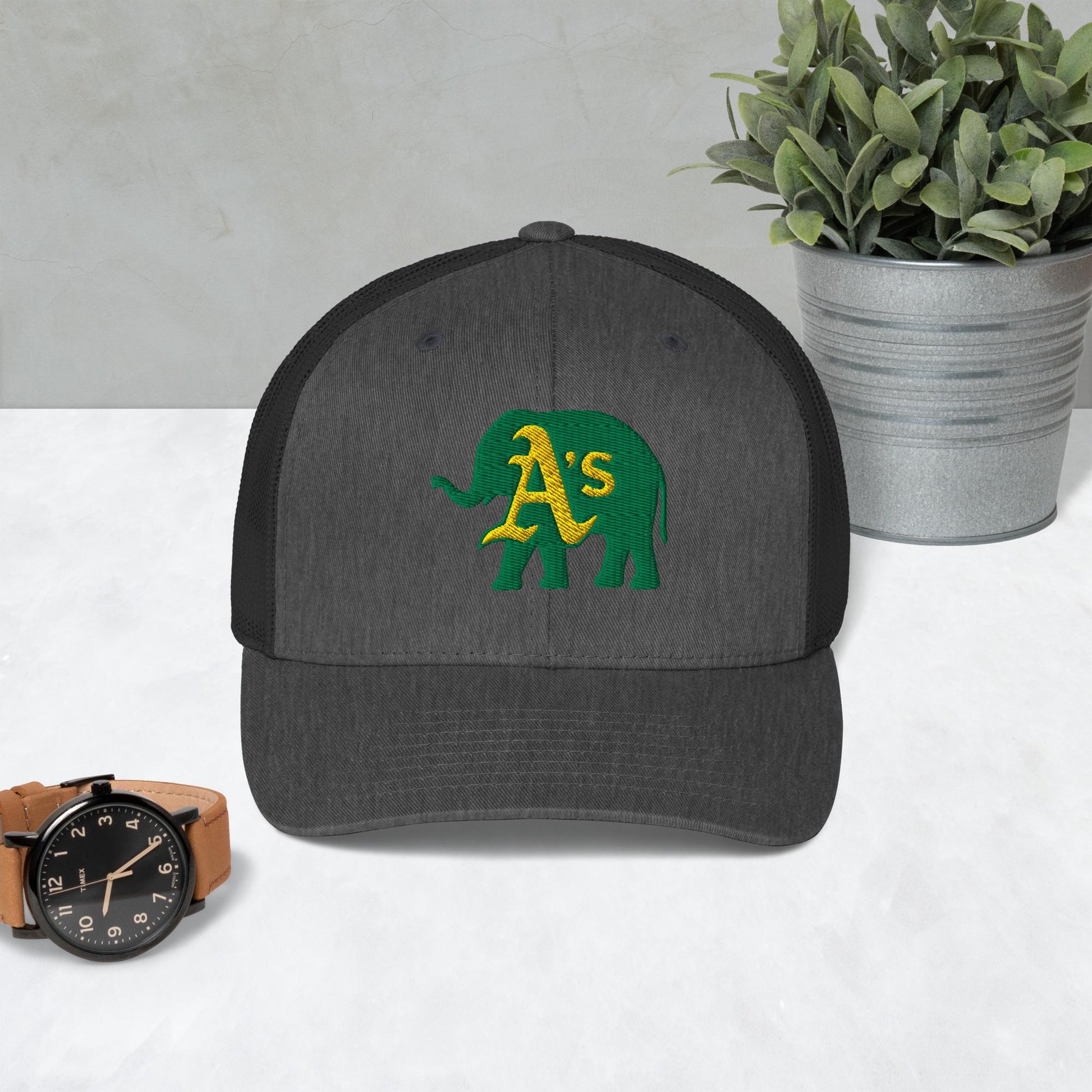 A&#39;s Elephant (green) Trucker Cap