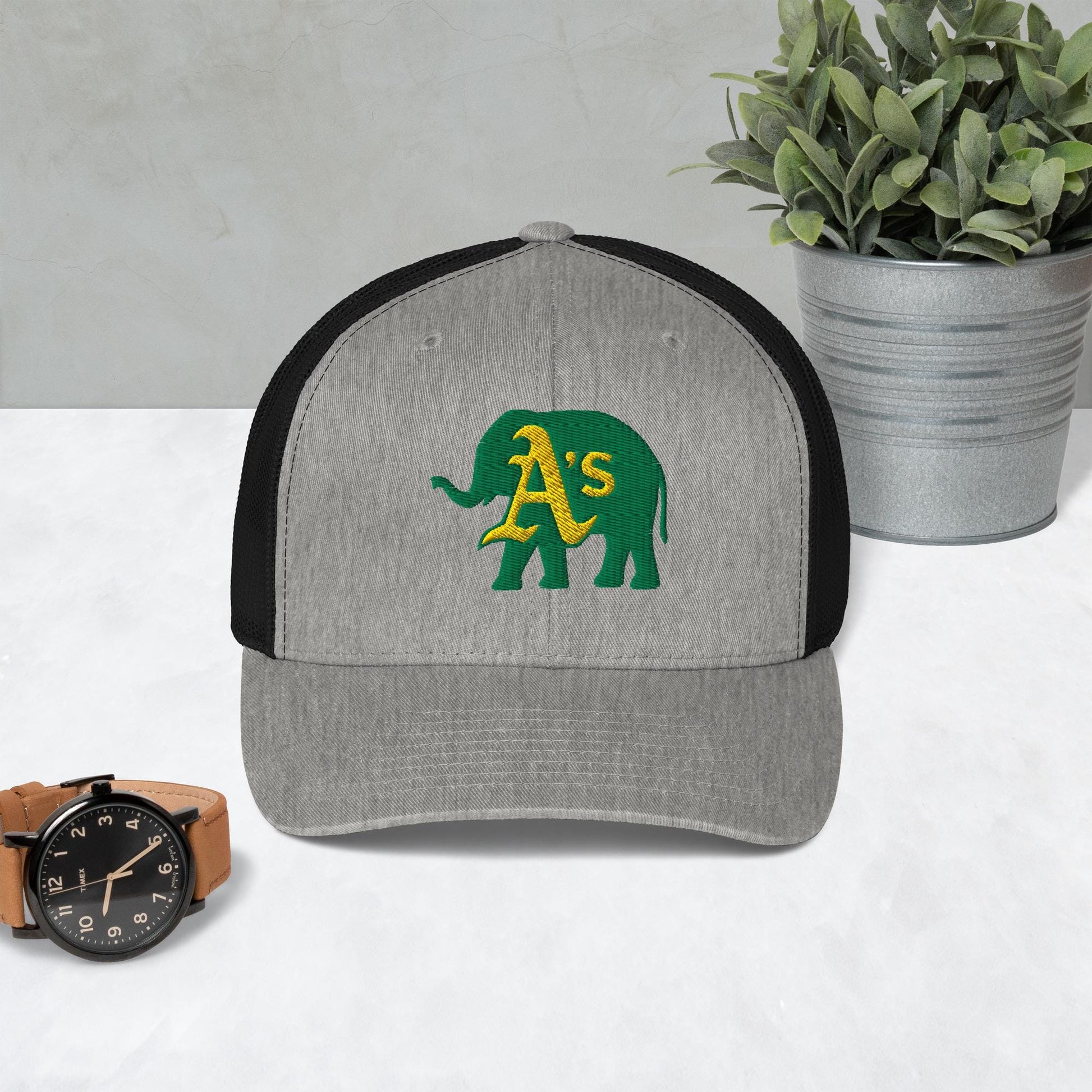 A&#39;s Elephant (green) Trucker Cap