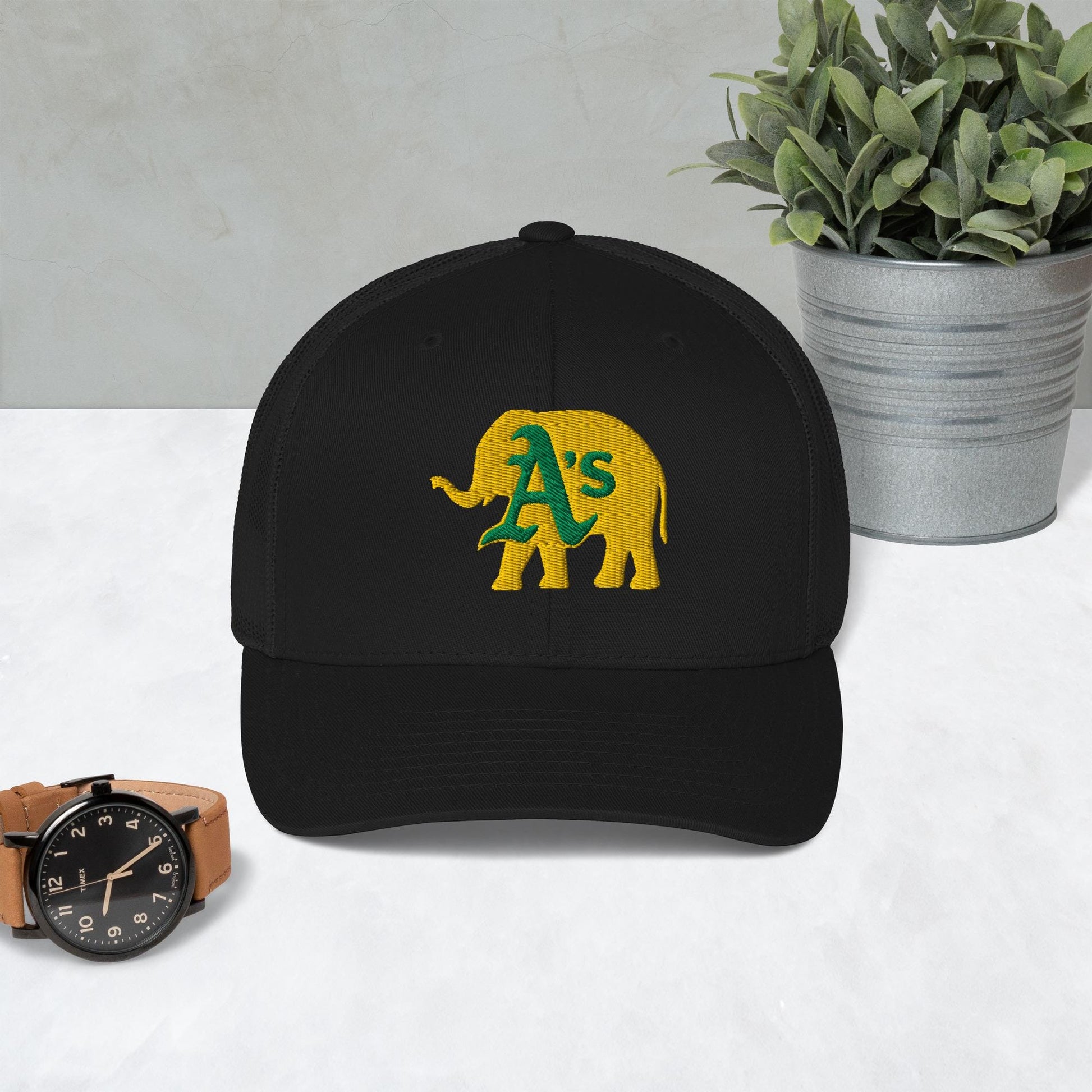A&#39;s Elephant (gold) Trucker Cap