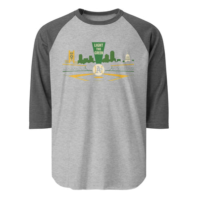 Light the Green 3/4 sleeve raglan shirt