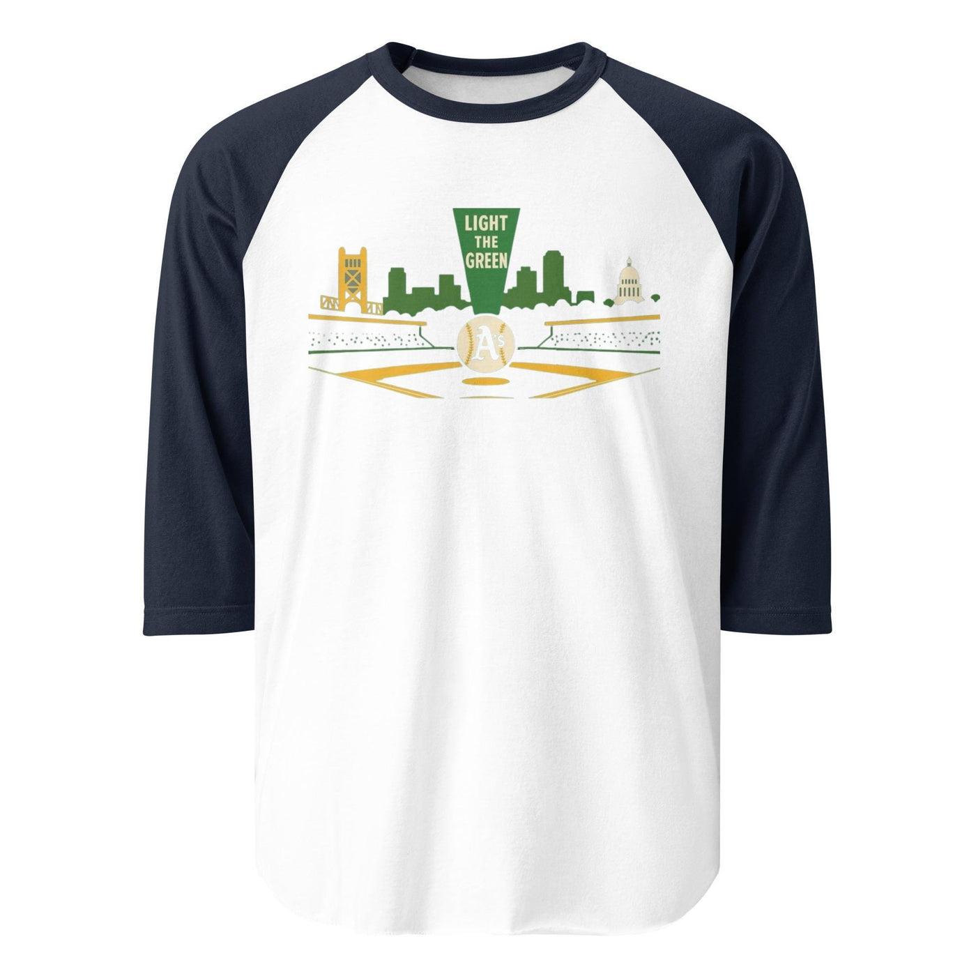 Light the Green 3/4 sleeve raglan shirt
