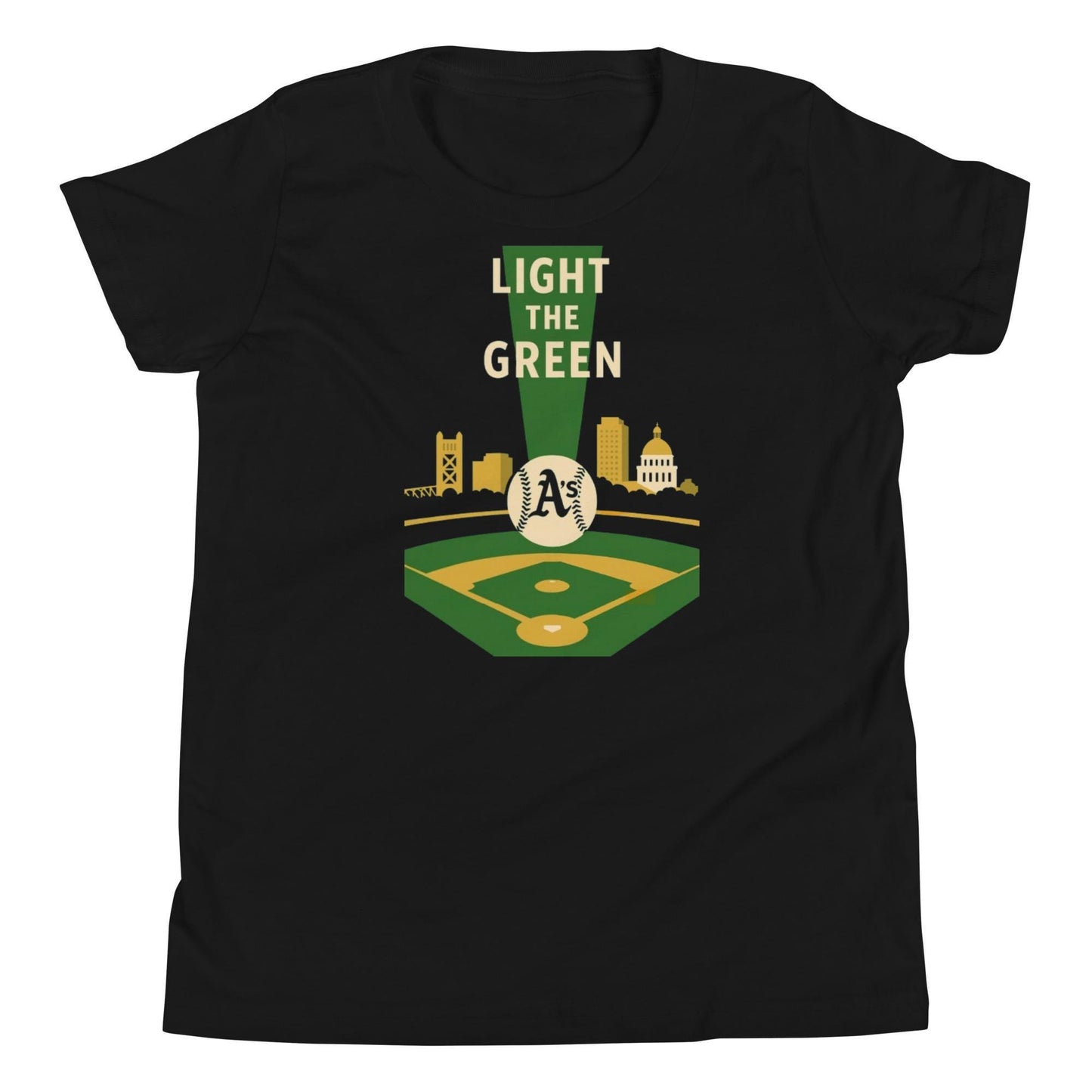 Light the Green A&#39;s Youth Short Sleeve T-Shirt