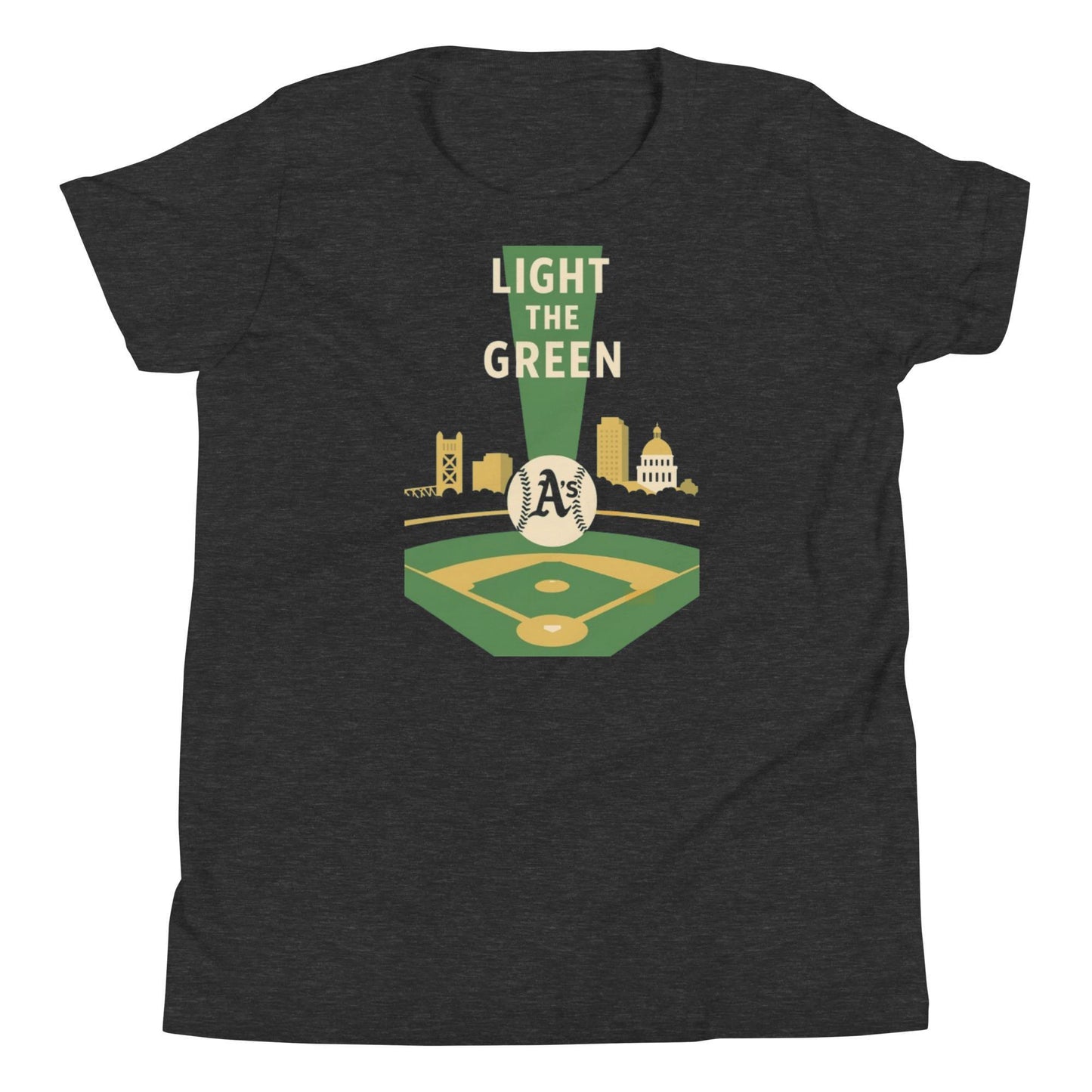 Light the Green A&#39;s Youth Short Sleeve T-Shirt