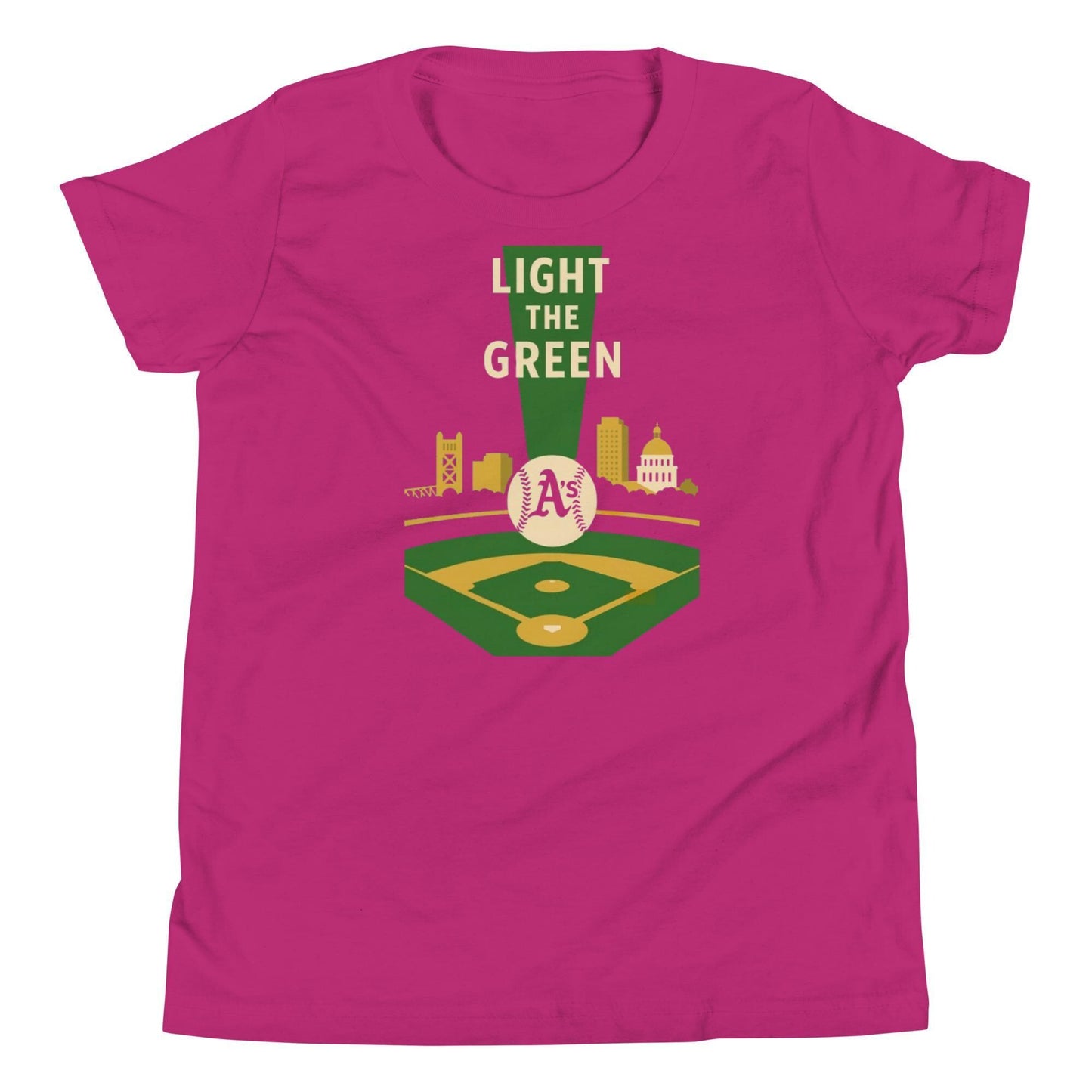 Light the Green A&#39;s Youth Short Sleeve T-Shirt