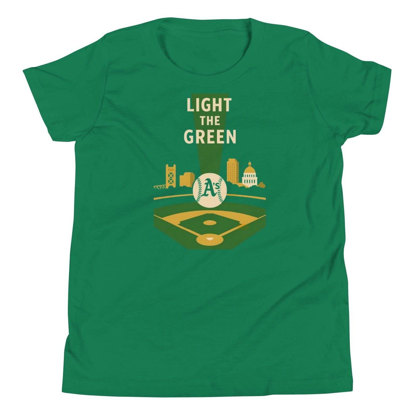 Light the Green A&#39;s Youth Short Sleeve T-Shirt
