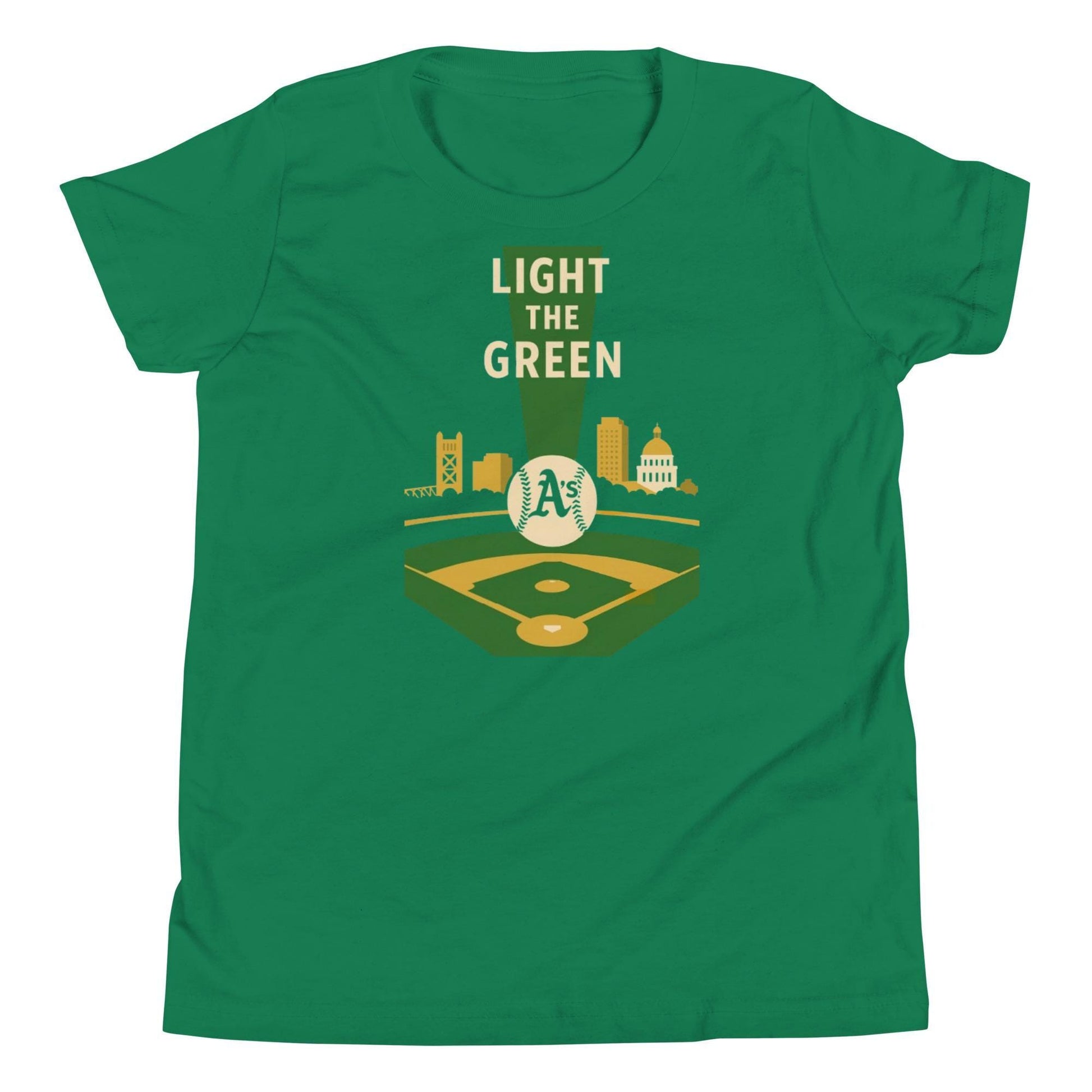 Light the Green A&#39;s Youth Short Sleeve T-Shirt
