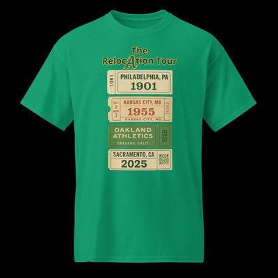 Athletics Relocation Tour Shirt (front and back) – Philly to Sac to Vegas? A’s Fan Tee - DryBlend® T-Shirt