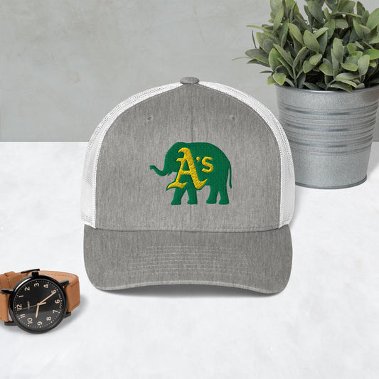 A&#39;s Elephant (green) Trucker Cap
