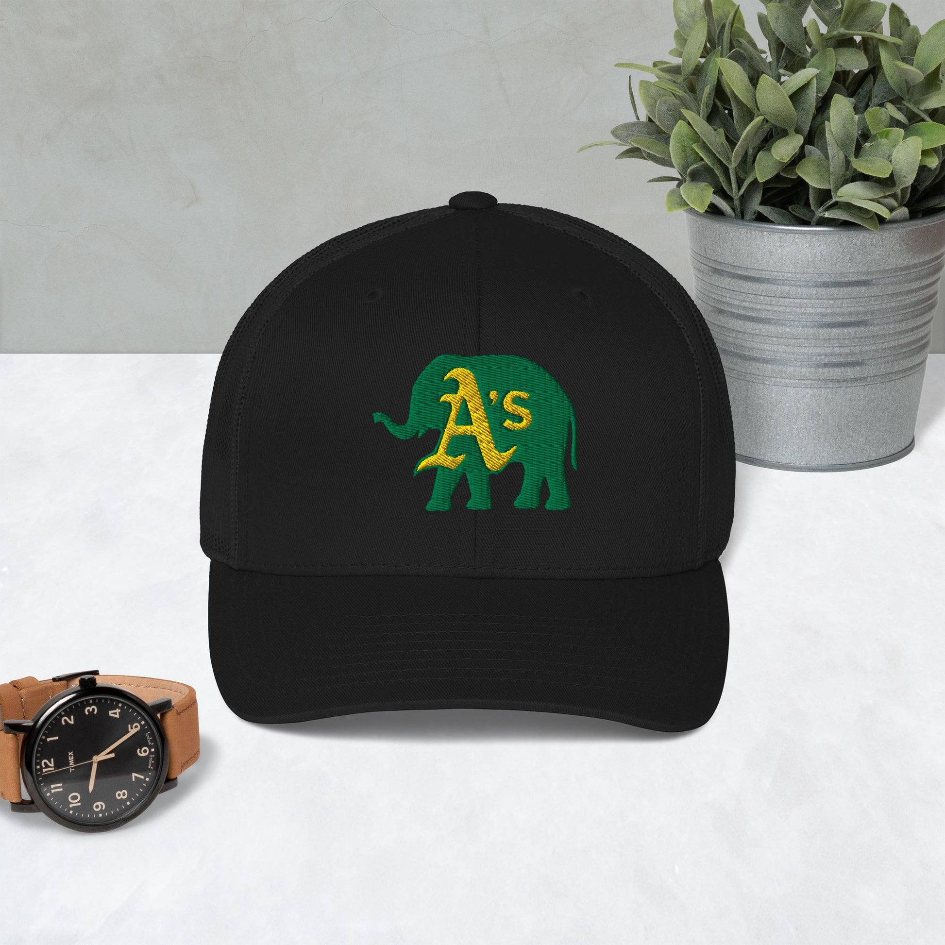 A&#39;s Elephant (green) Trucker Cap