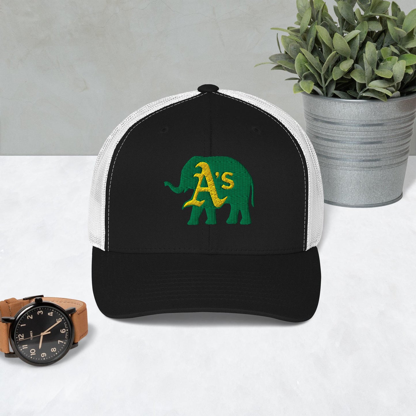 A&#39;s Elephant (green) Trucker Cap
