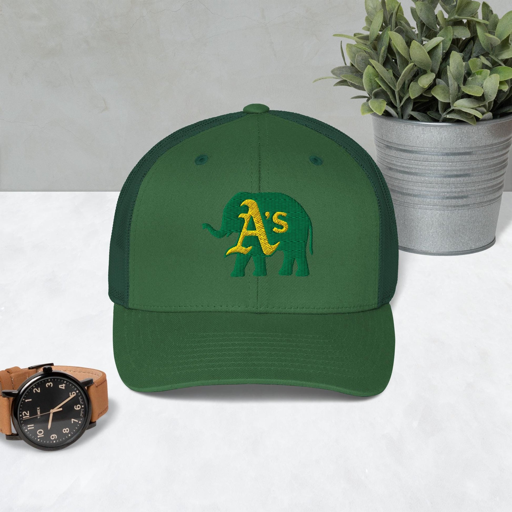 A&#39;s Elephant (green) Trucker Cap