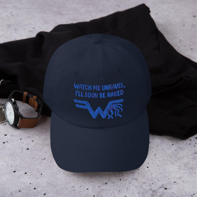 Watch Me Unravel Cap – Weezer-Inspired Embroidered Hat – Sweater Song Yarn Logo – Alt Rock Unisex Hat – Indie Band Fan Gift