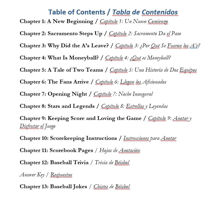 Sacramento A’s Survival Guide (Bilingual Book)