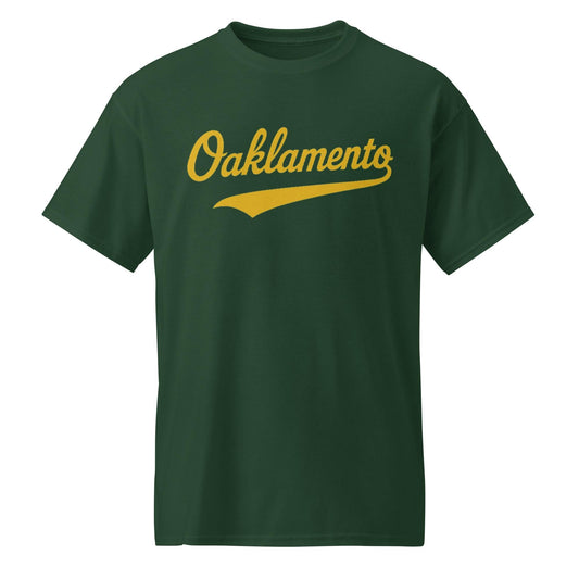 Oaklamento Shirt (gold letters) – Oakland to Sacramento Baseball Fan Tee | Relocation Statement Shirt | A’s Fan DryBlend® T-Shirt