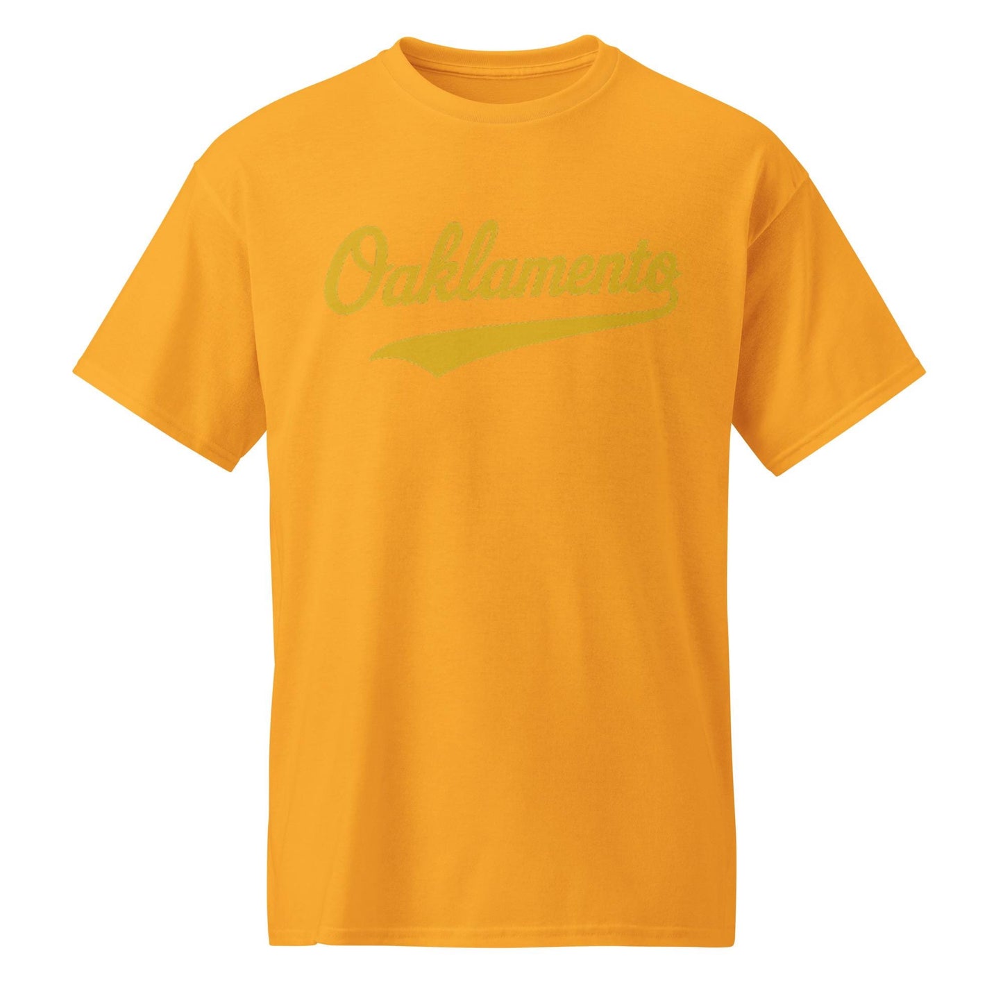 Oaklamento Shirt (gold letters) – Oakland to Sacramento Baseball Fan Tee | Relocation Statement Shirt | A’s Fan DryBlend® T-Shirt