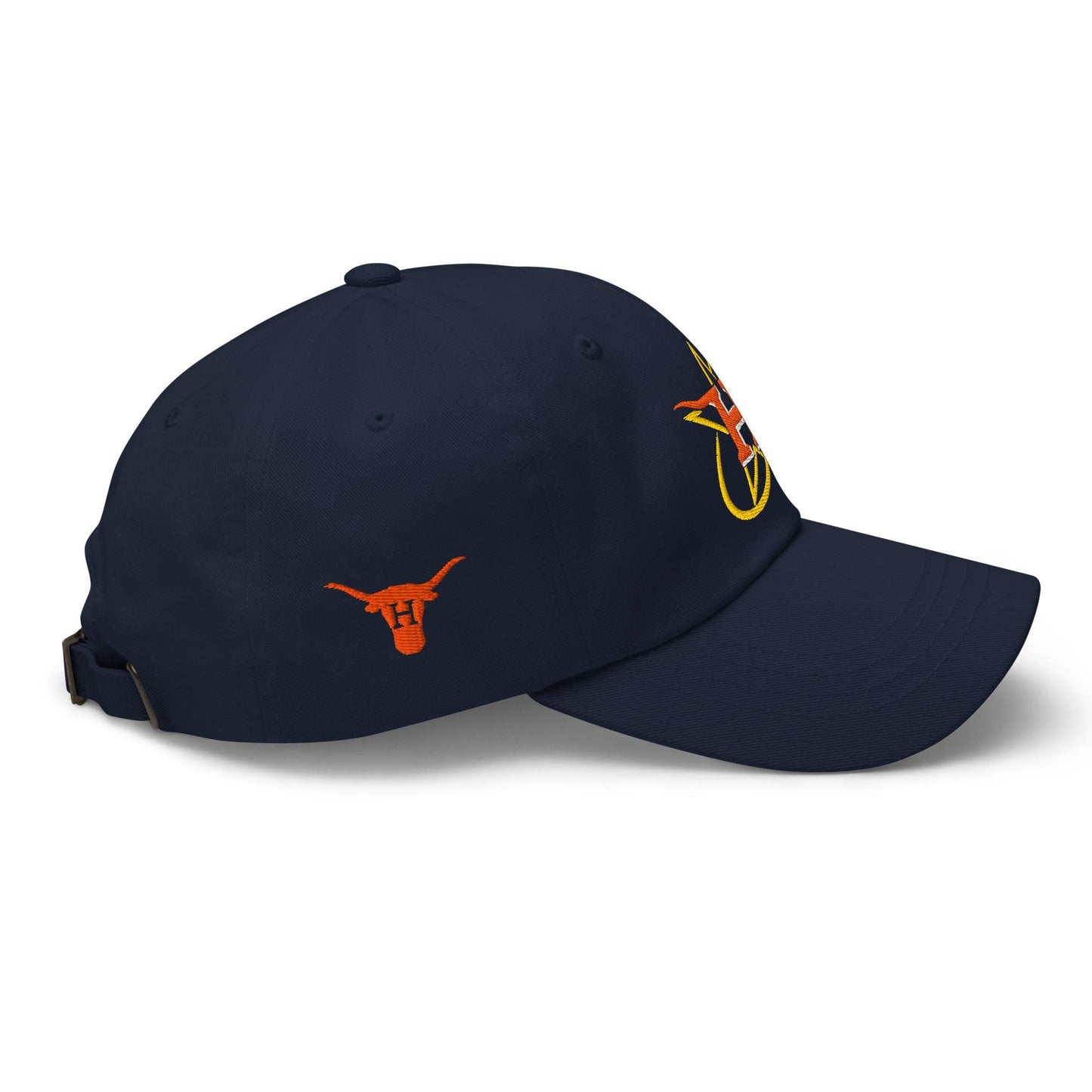 Texas Star Baseball Cap – Lone Star Pride Hat with Longhorn H Side Patch, Retro Houston Colors
