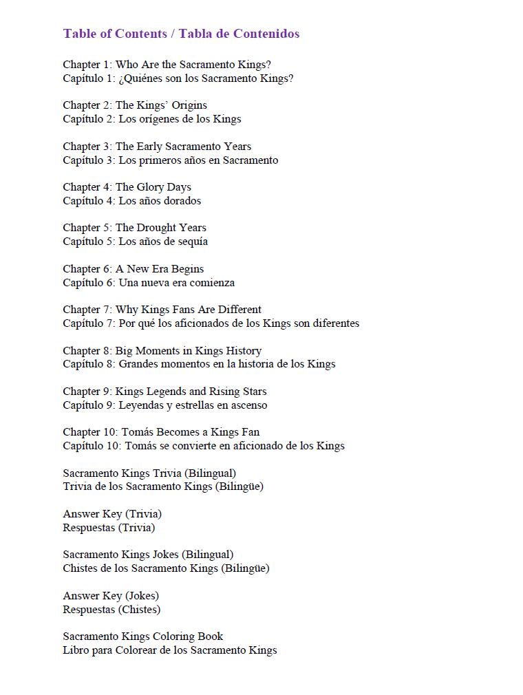 The Fan Club: Sacramento Kings Bilingual Kids Book with Trivia & Coloring