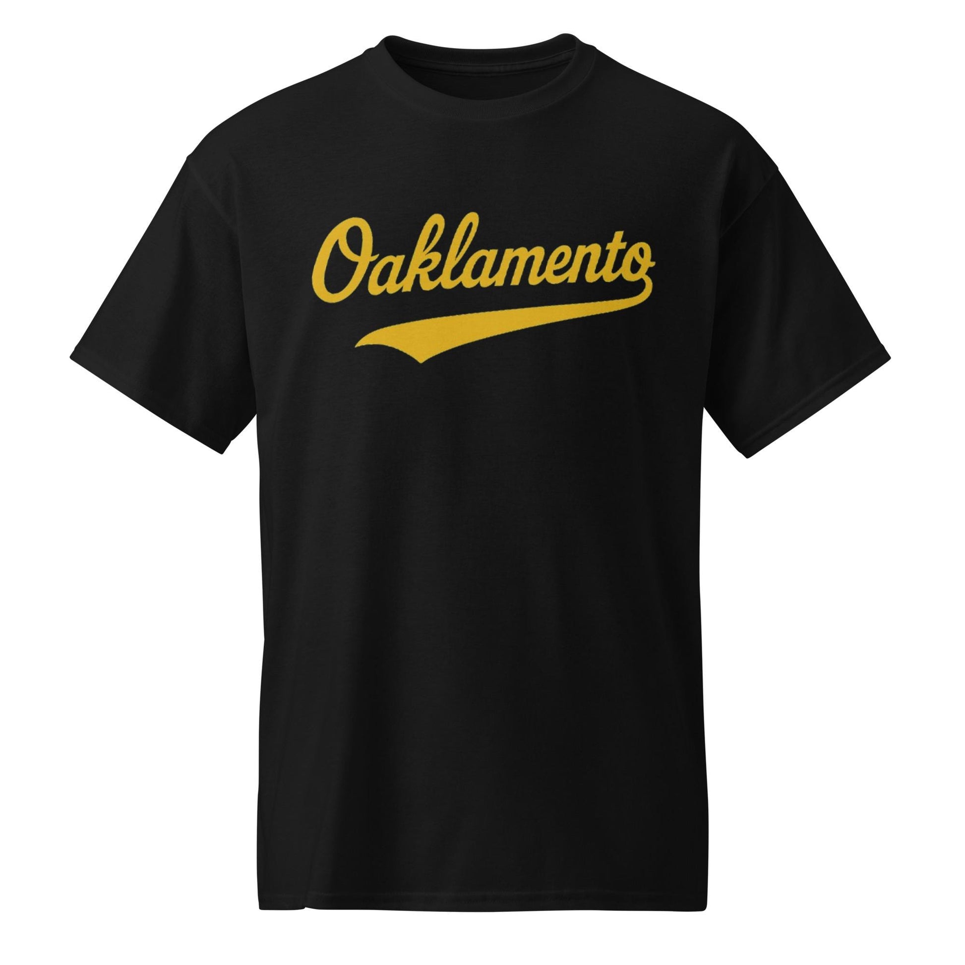 Oaklamento Shirt (gold letters) – Oakland to Sacramento Baseball Fan Tee | Relocation Statement Shirt | A’s Fan DryBlend® T-Shirt