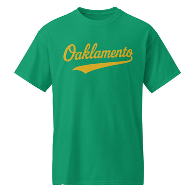 Oaklamento Shirt (gold letters) – Oakland to Sacramento Baseball Fan Tee | Relocation Statement Shirt | A’s Fan DryBlend® T-Shirt
