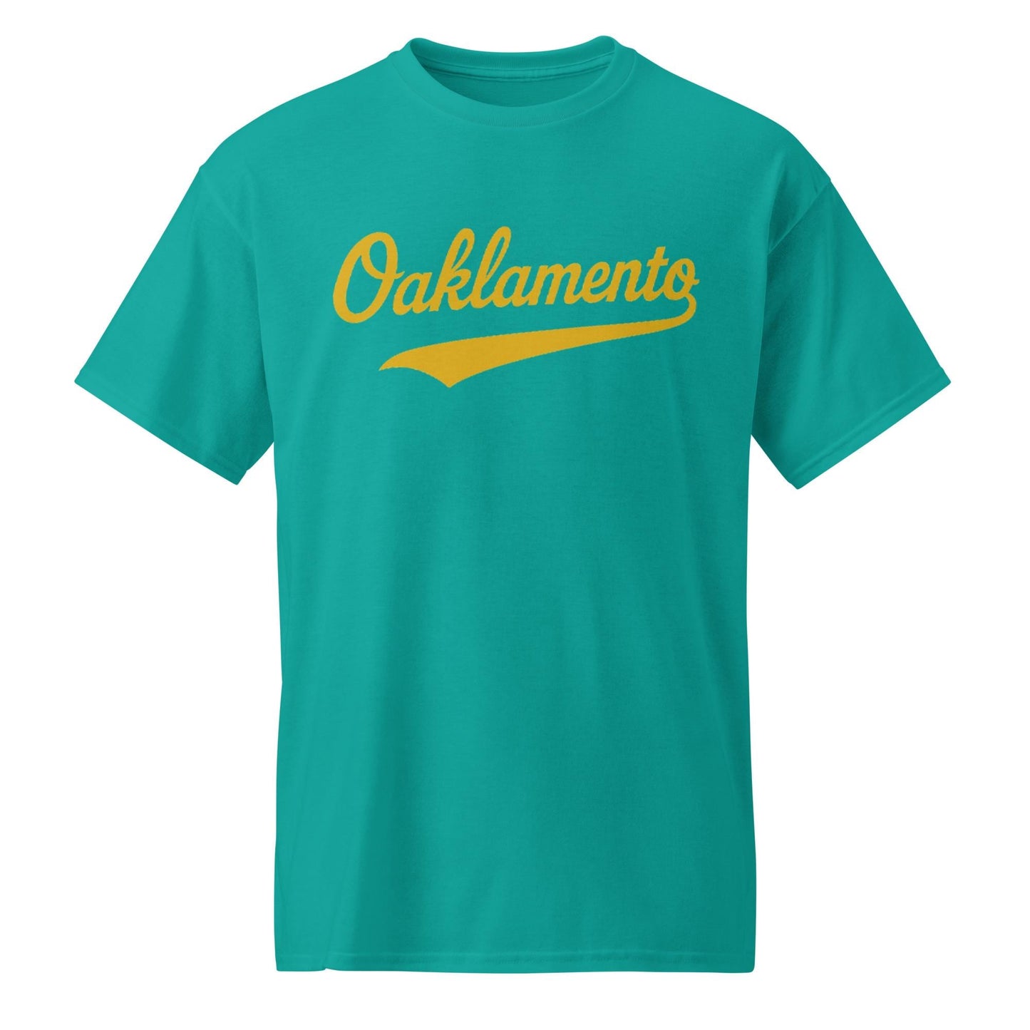 Oaklamento Shirt (gold letters) – Oakland to Sacramento Baseball Fan Tee | Relocation Statement Shirt | A’s Fan DryBlend® T-Shirt