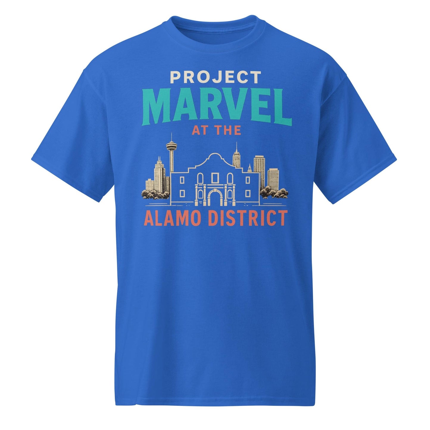 Project Marvel T-Shirt – Alamo District Skyline Tee | San Antonio Hoops Culture - DryBlend® T-Shirt