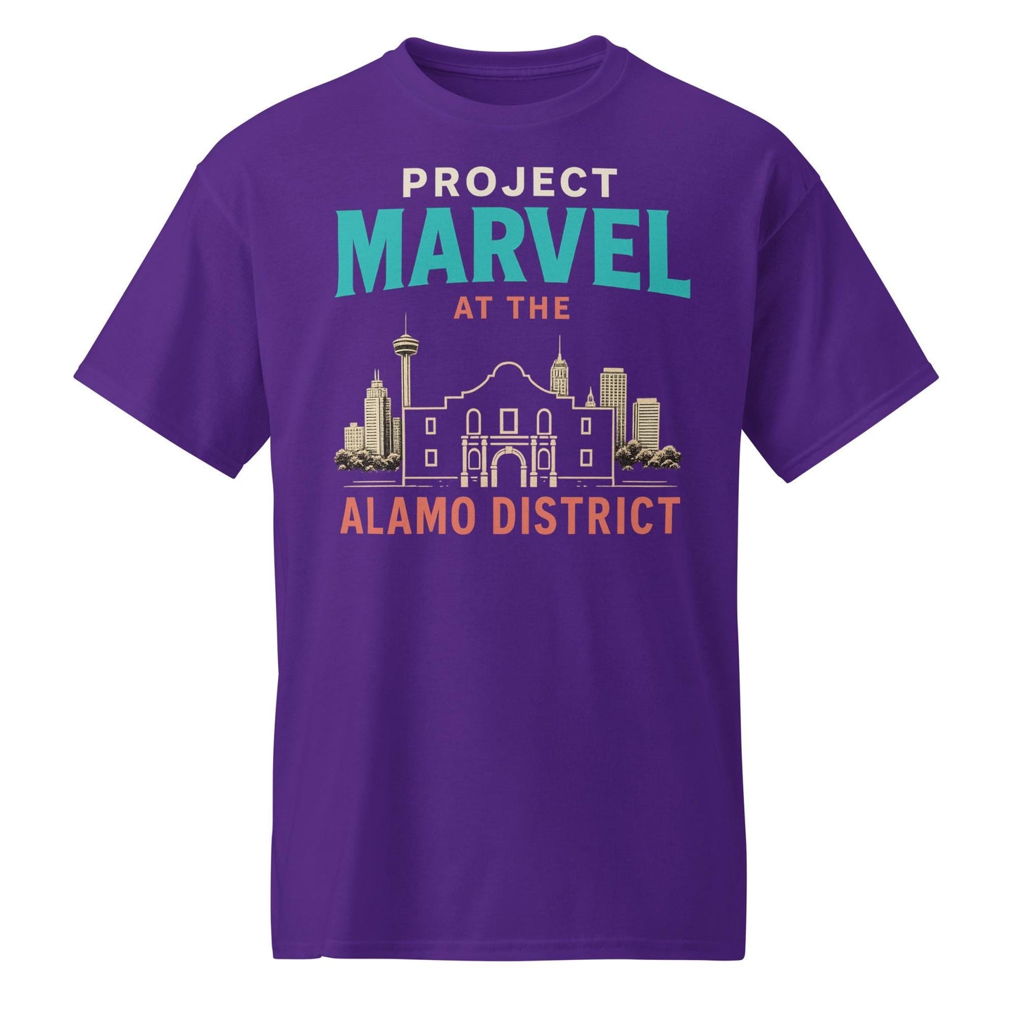 Project Marvel T-Shirt – Alamo District Skyline Tee | San Antonio Hoops Culture - DryBlend® T-Shirt