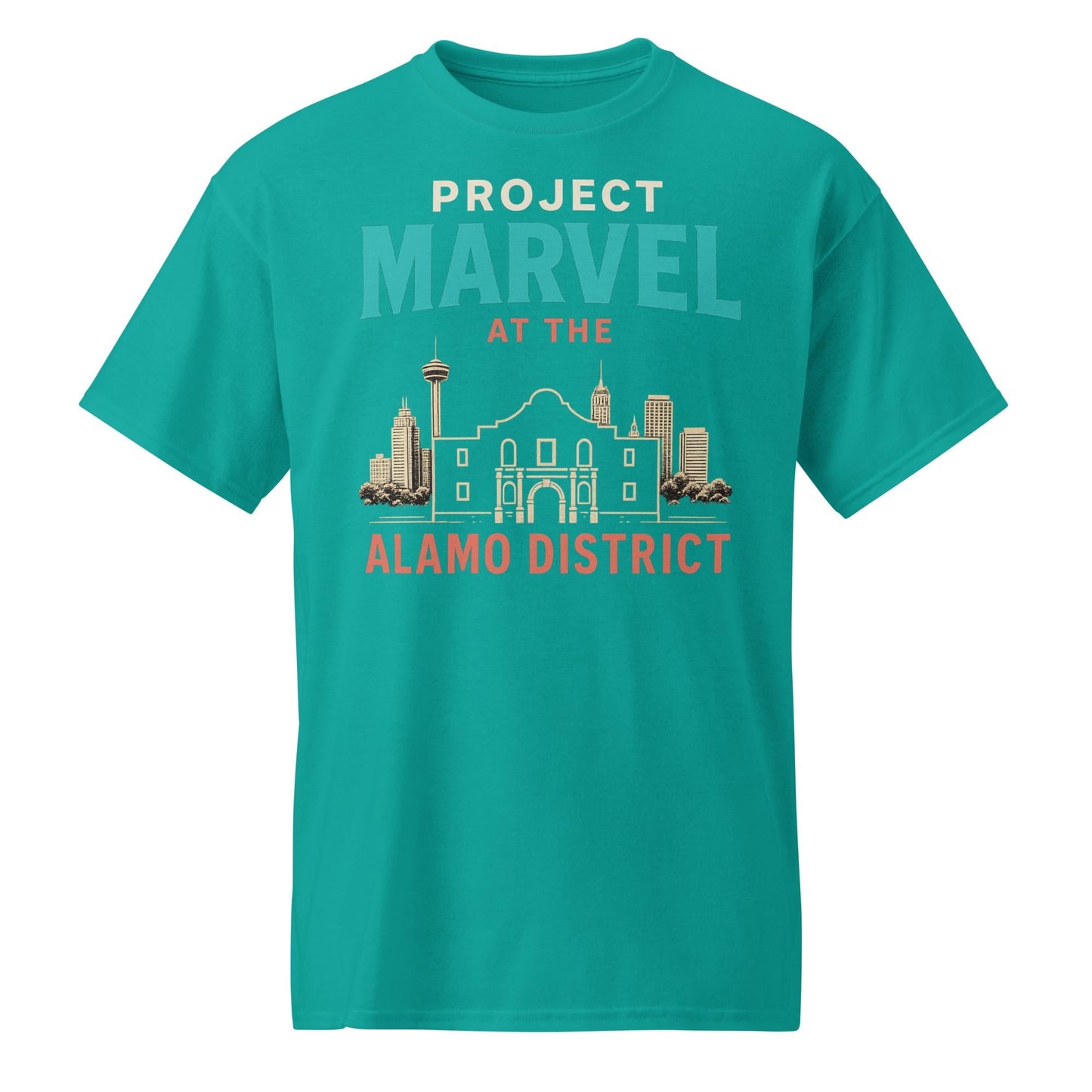 Project Marvel T-Shirt – Alamo District Skyline Tee | San Antonio Hoops Culture - DryBlend® T-Shirt