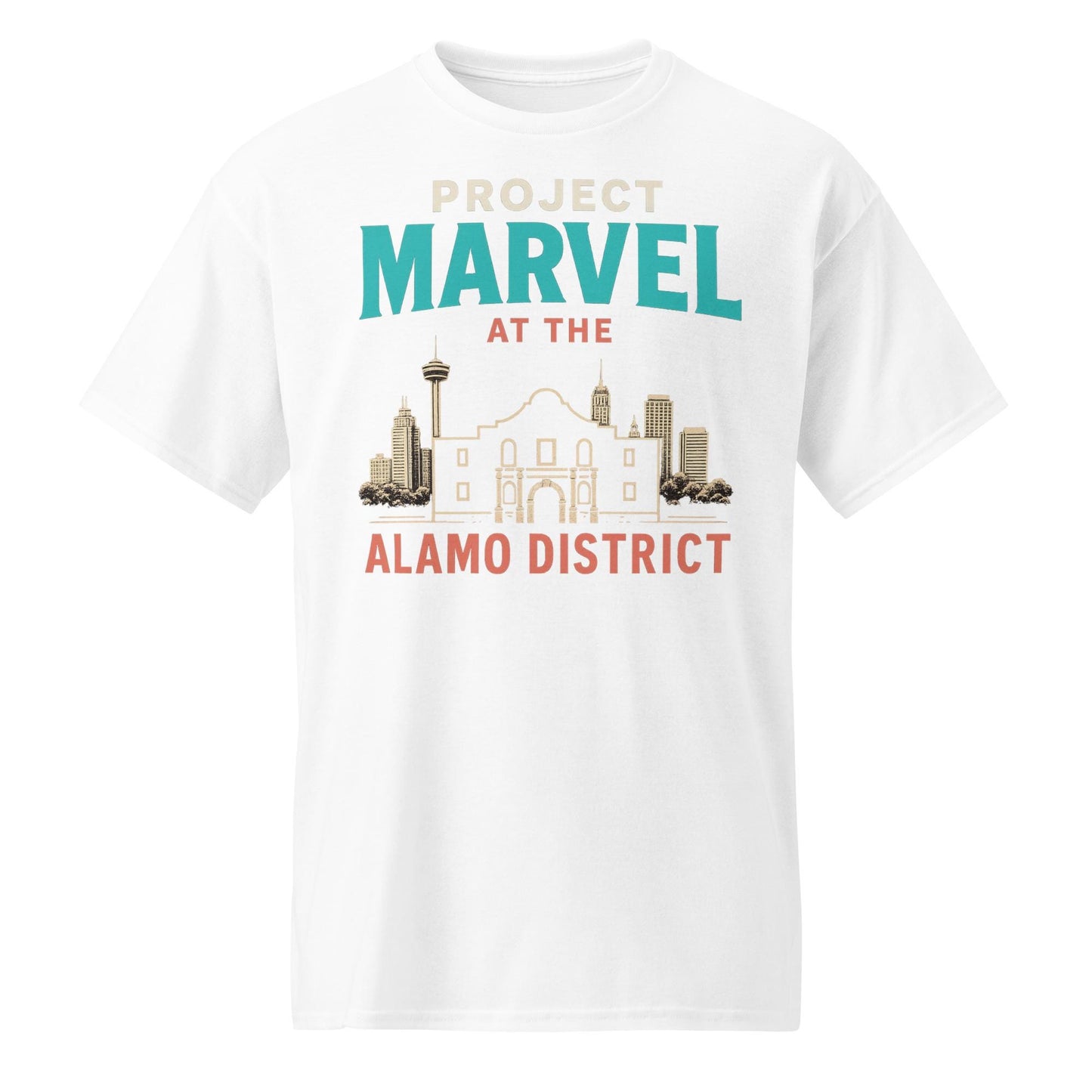 Project Marvel T-Shirt – Alamo District Skyline Tee | San Antonio Hoops Culture - DryBlend® T-Shirt