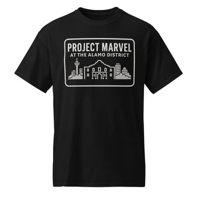 Project Marvel T-Shirt – Grayscale Skyline Edition | Alamo District Tee - DryBlend® T-Shirt