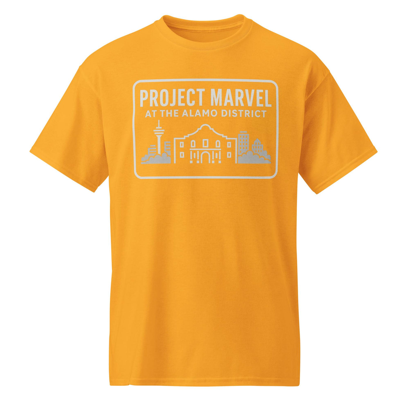 Project Marvel T-Shirt – Grayscale Skyline Edition | Alamo District Tee - DryBlend® T-Shirt