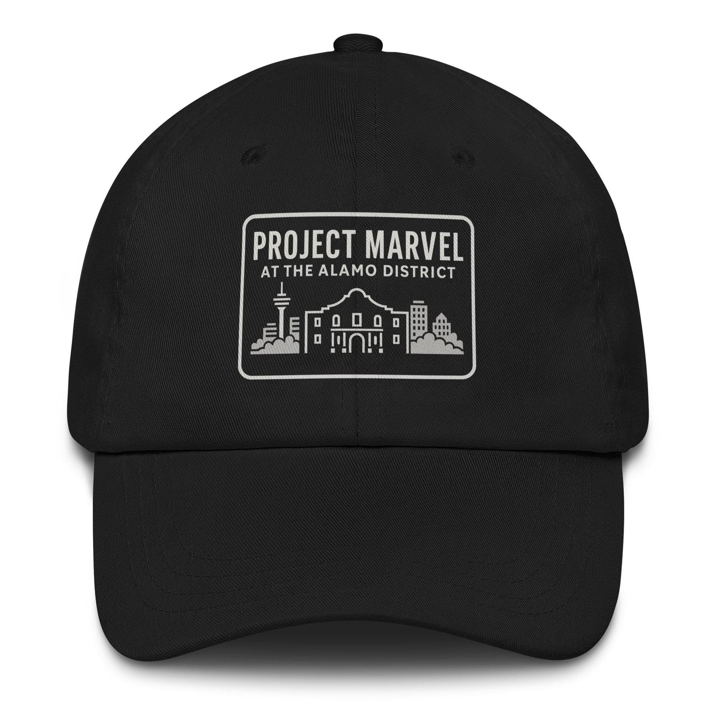 Project Marvel DTG Cap – Grayscale Skyline Print | Alamo District Streetwear