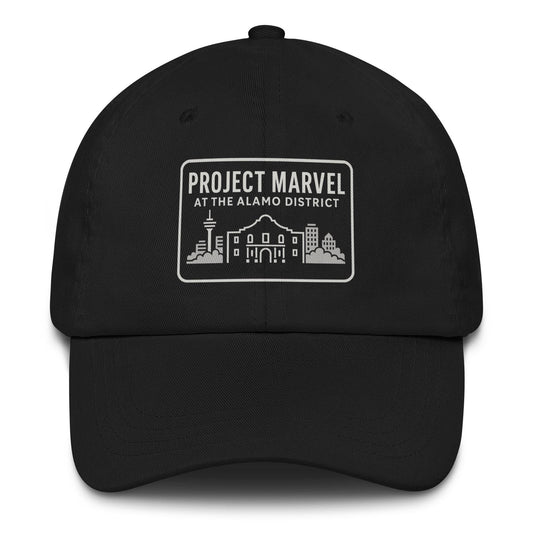 Project Marvel DTG Cap – Grayscale Skyline Print | Alamo District Streetwear