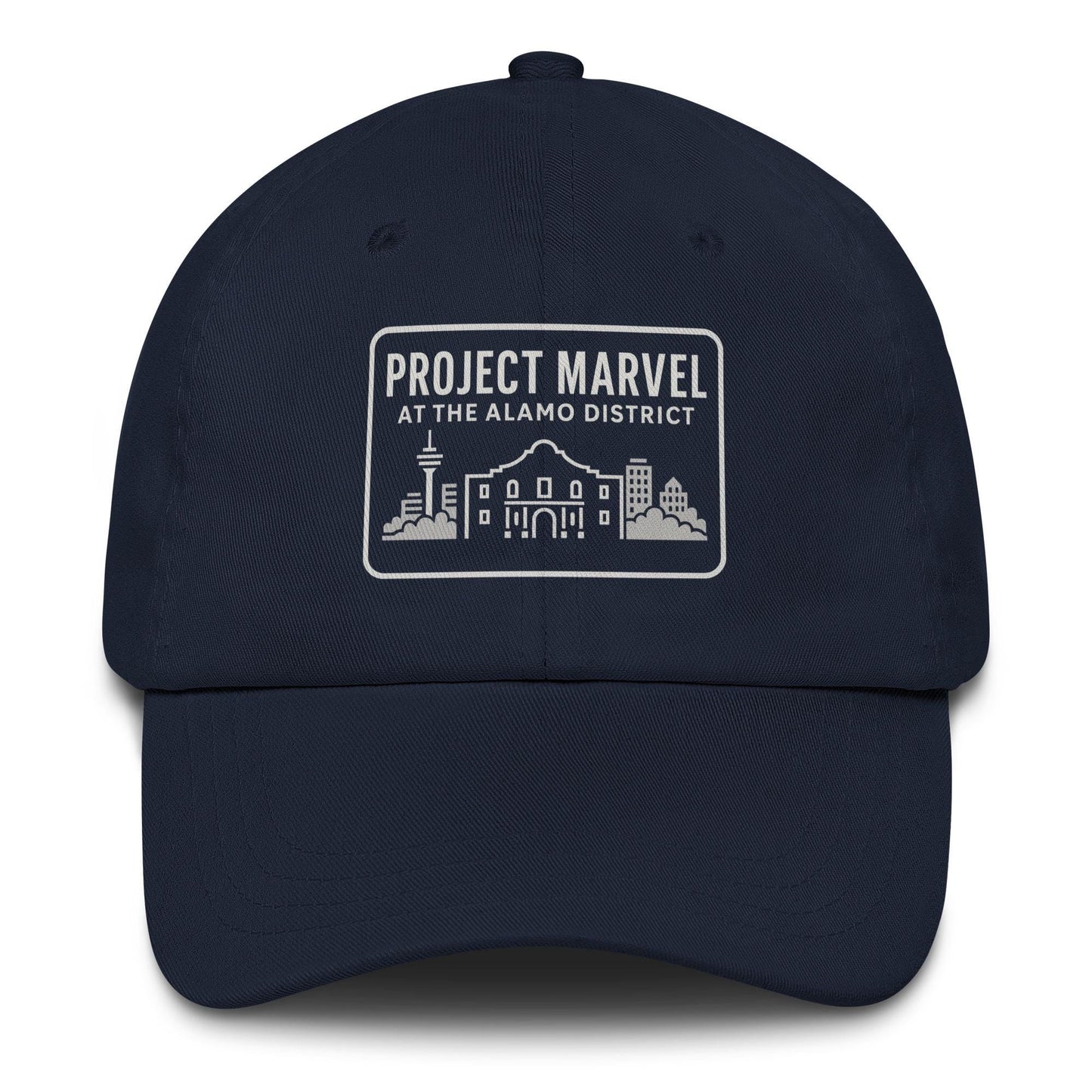 Project Marvel DTG Cap – Grayscale Skyline Print | Alamo District Streetwear
