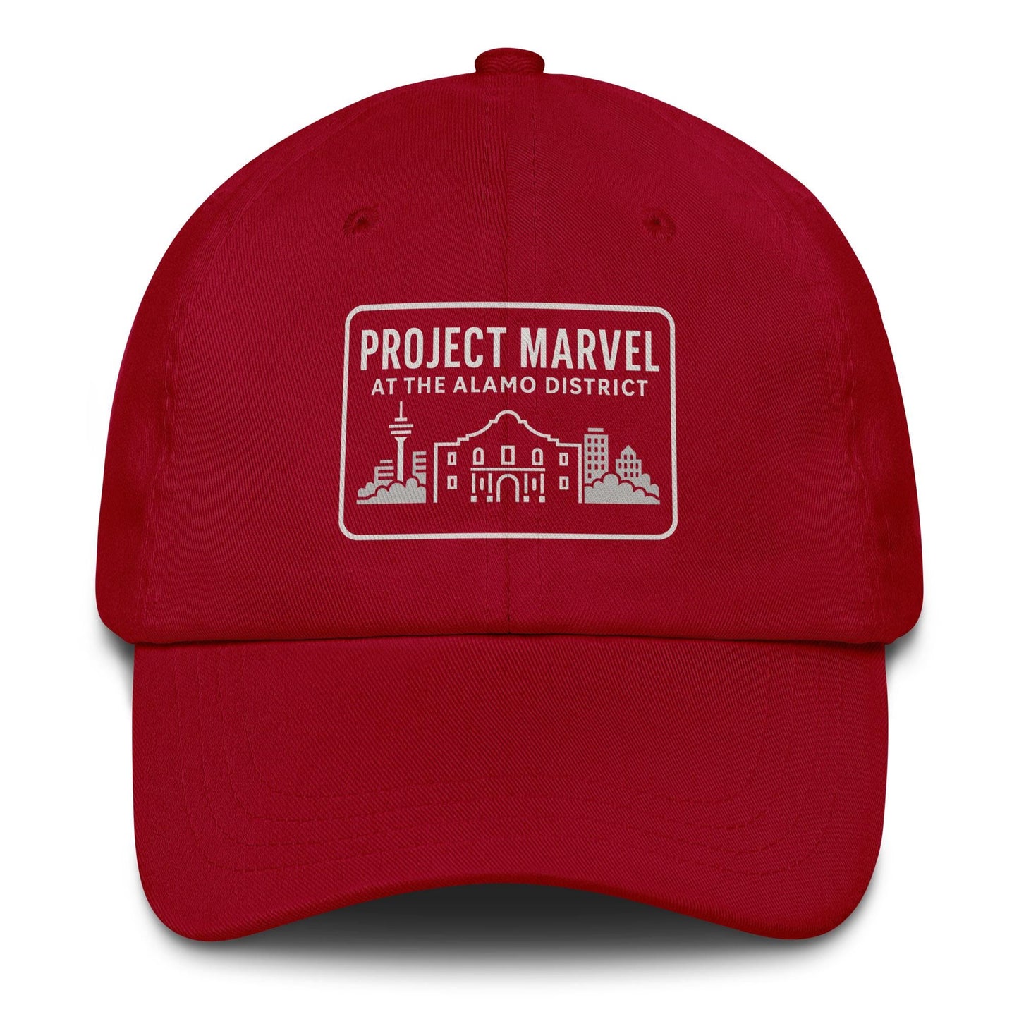 Project Marvel DTG Cap – Grayscale Skyline Print | Alamo District Streetwear