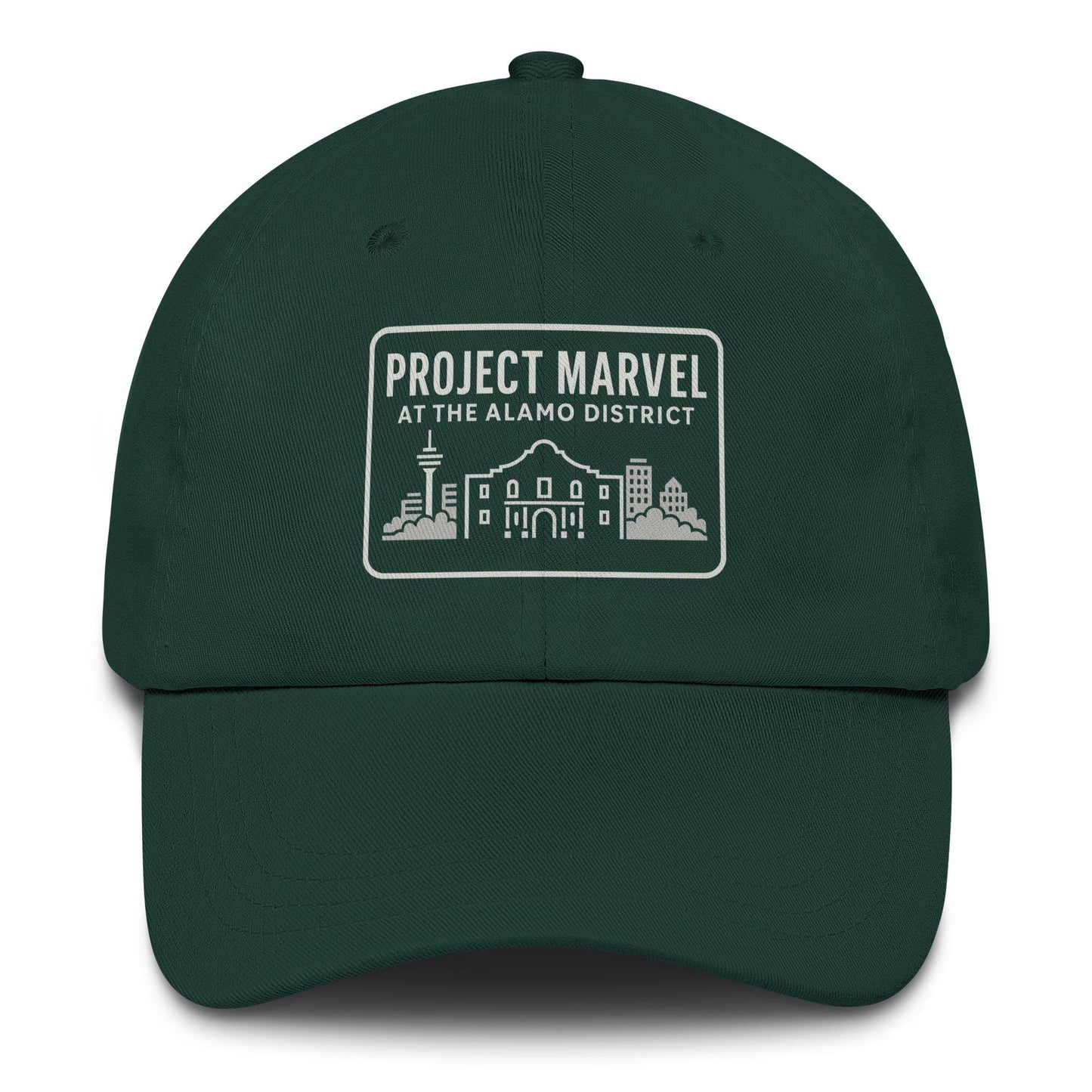 Project Marvel DTG Cap – Grayscale Skyline Print | Alamo District Streetwear
