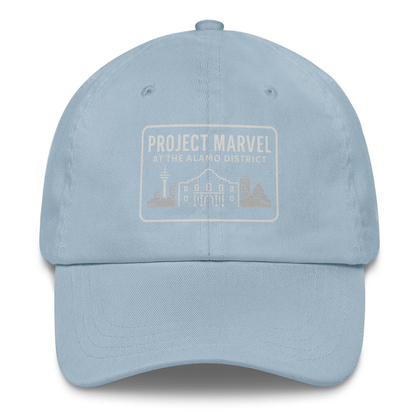 Project Marvel DTG Cap – Grayscale Skyline Print | Alamo District Streetwear