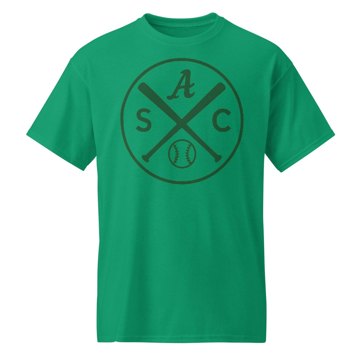 SAC Baseball Logo Shirt – Sacramento Baseball Tee (All Green Logo) DryBlend® T-Shirt