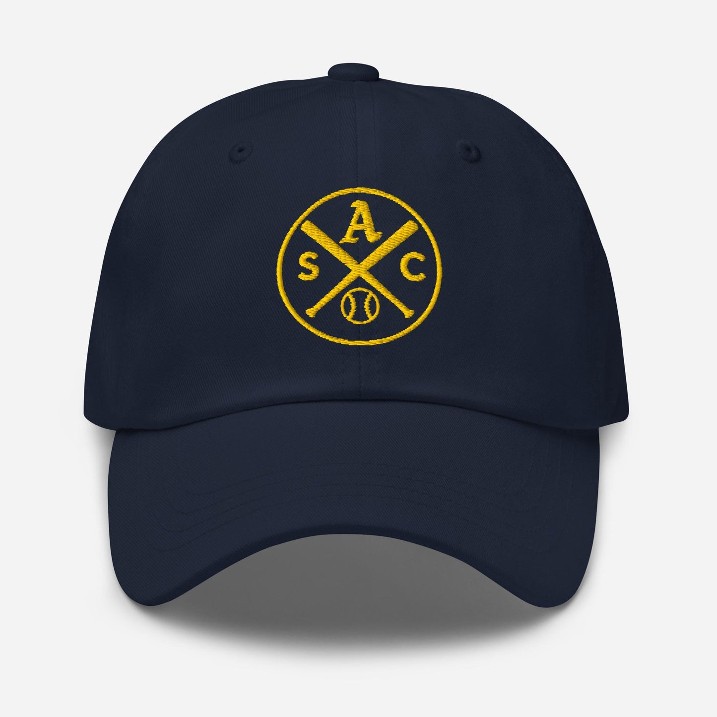 SAC Baseball Logo Cap – Sacramento Baseball Fan Hat (gold logo)
