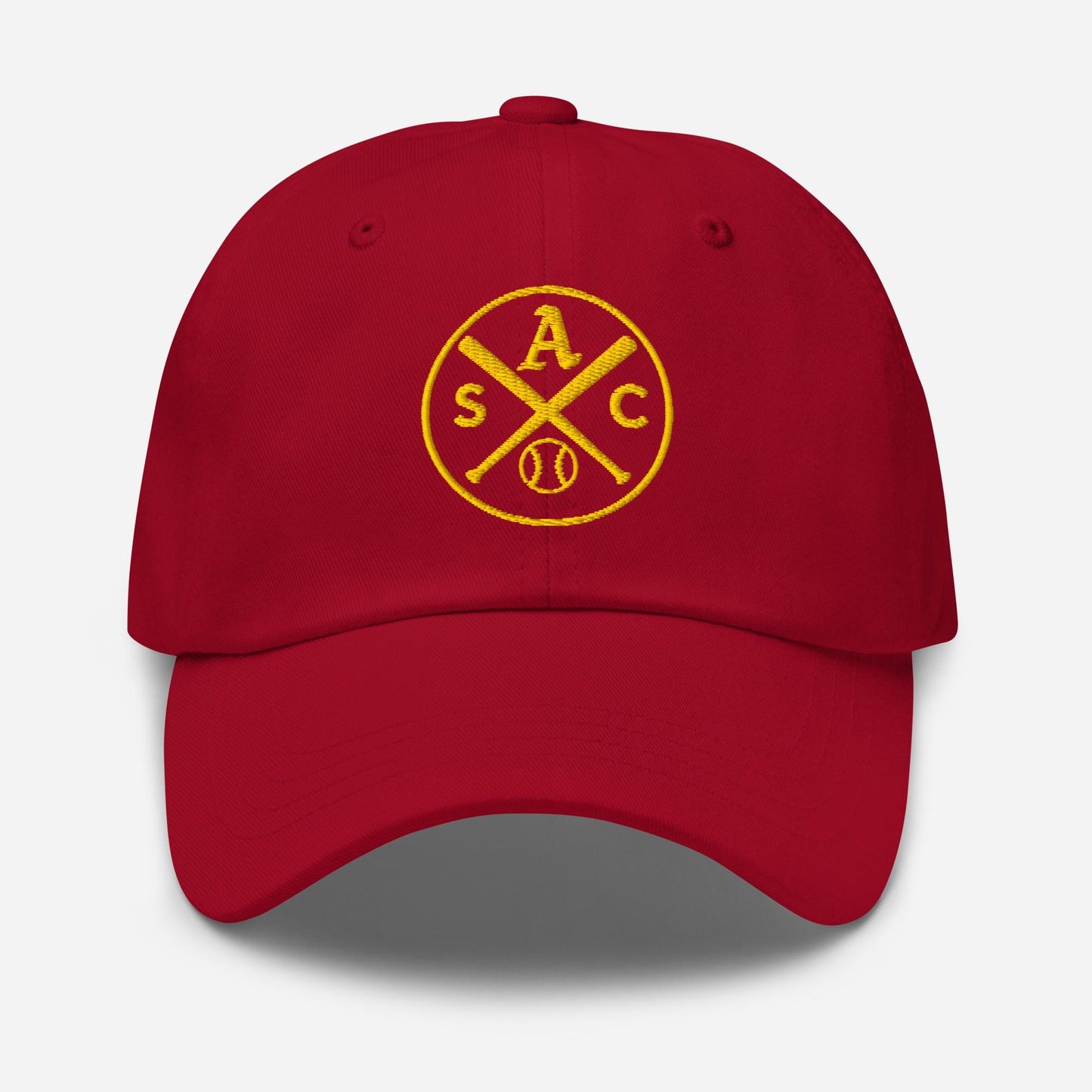 SAC Baseball Logo Cap – Sacramento Baseball Fan Hat (gold logo)