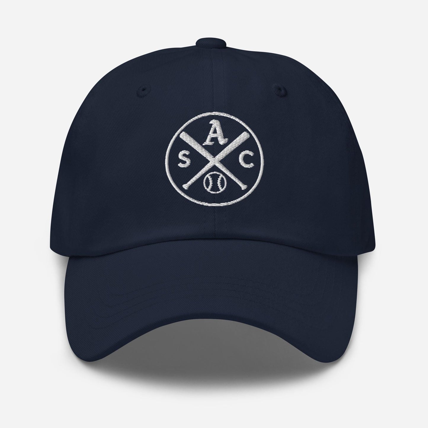 SAC Baseball Logo Cap – Sacramento Baseball Fan Hat (all white logo)