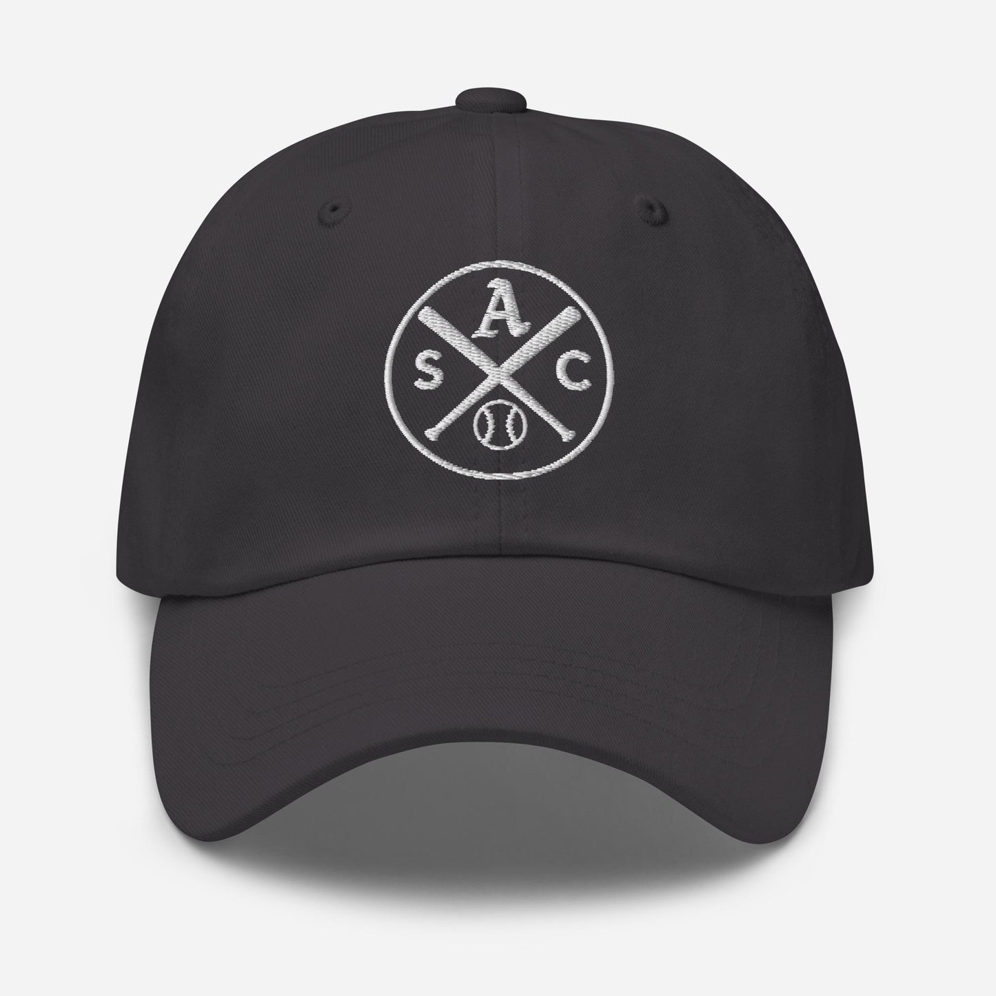 SAC Baseball Logo Cap – Sacramento Baseball Fan Hat (all white logo)