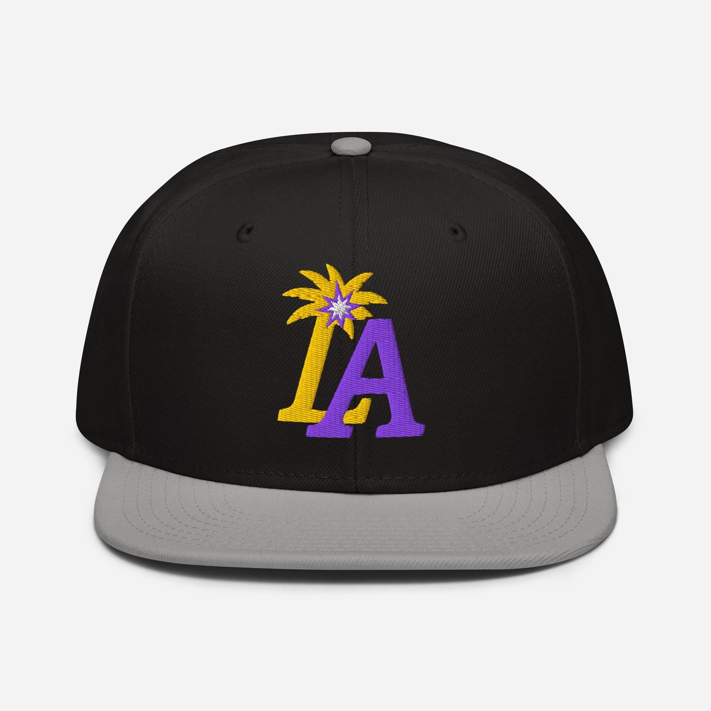 LA Palm Spark Cap – Purple and Gold Basketball Snapback Hat