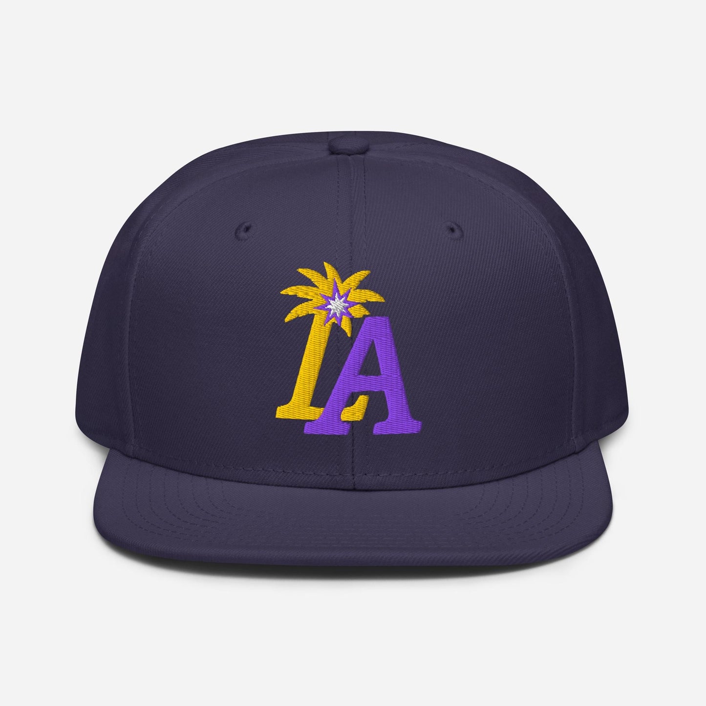 LA Palm Spark Cap – Purple and Gold Basketball Snapback Hat