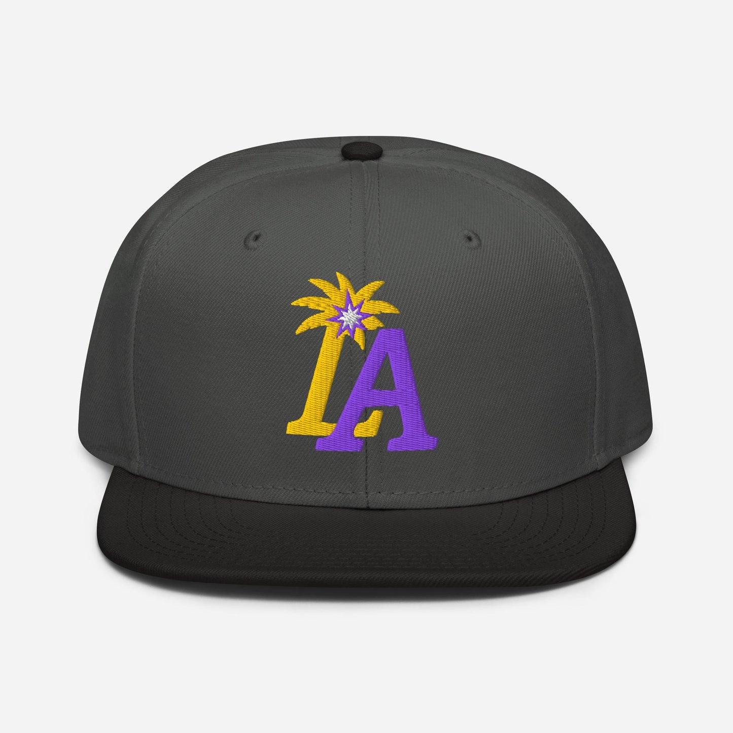 LA Palm Spark Cap – Purple and Gold Basketball Snapback Hat