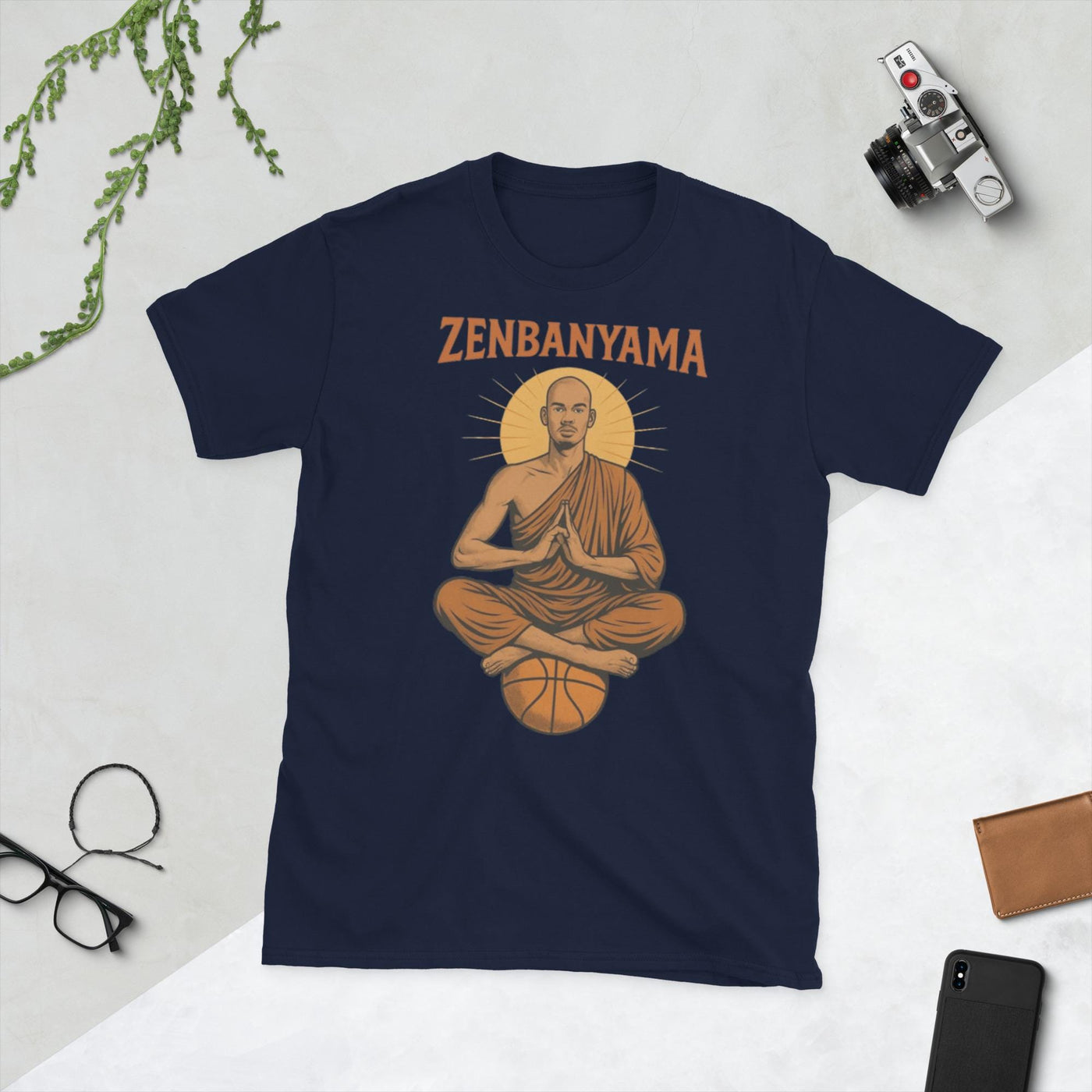 Zenbanyama T-Shirt – Mindful Basketball Fan Tee | Victor-Inspired Monk Design | Funny Spiritual NBA Shirt Short-Sleeve Unisex T-Shirt
